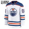 Barn Ishockey Edmonton Oilers tröja med eget tryck Fanatics Premium 2024-25 Vit Borta